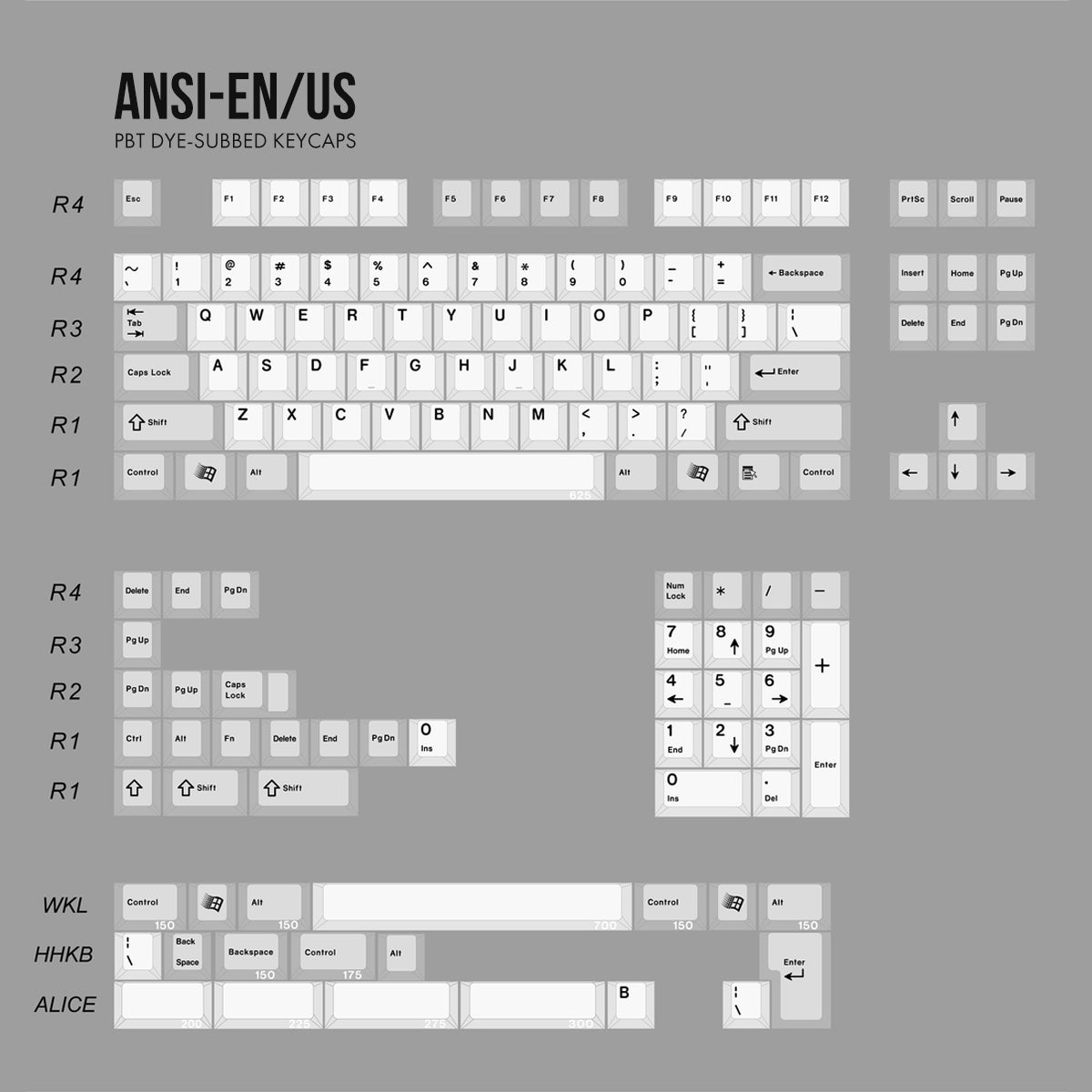 JC Studio ANSI-EN/US Keycap Set Dye-Sub PBT - KeebsForAll