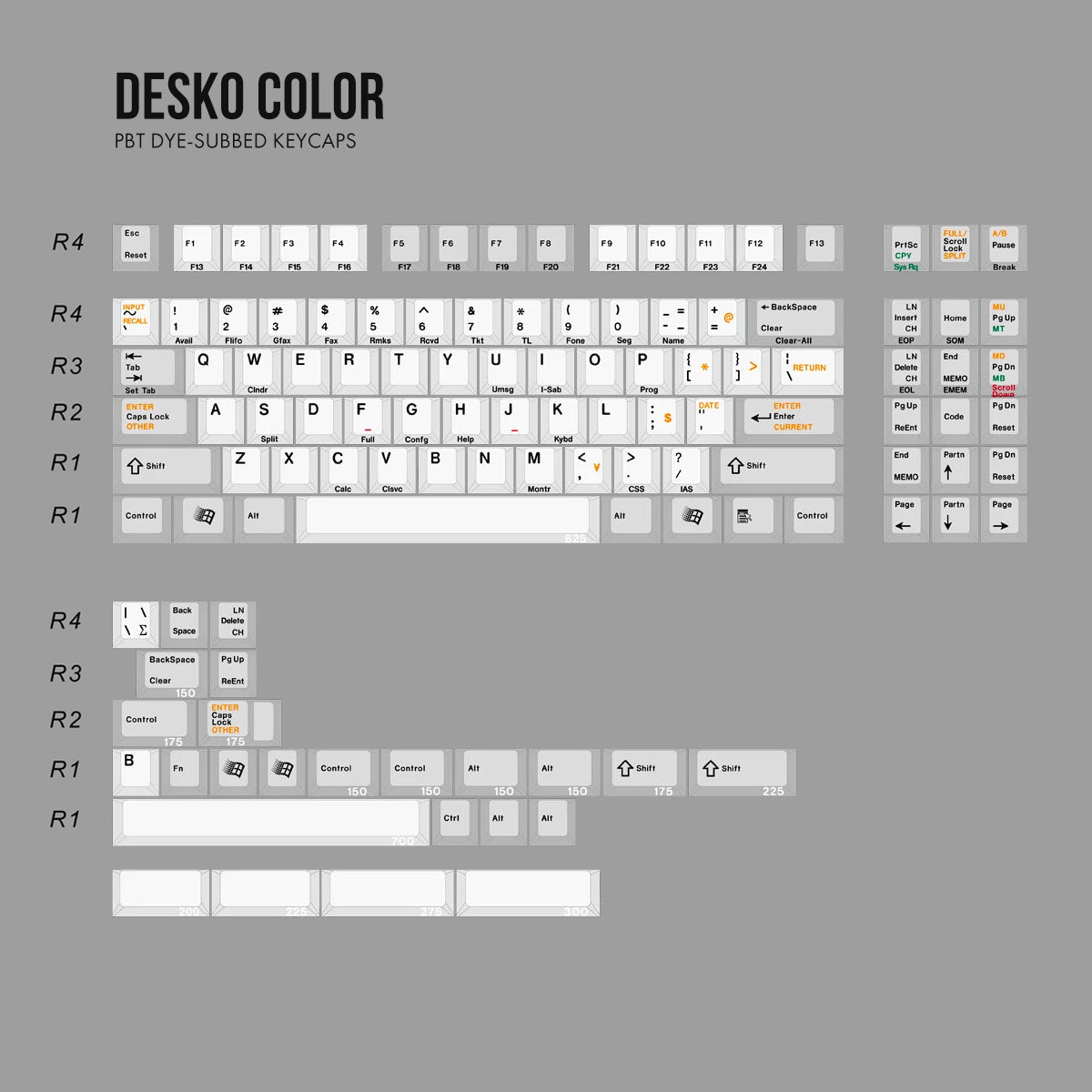 JC Studio Desko Color Keycap Set Dye-Sub PBT - KeebsForAll