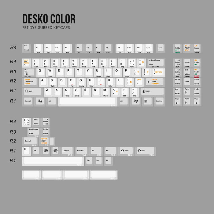 JC Studio Desko Color Keycap Set Dye-Sub PBT for Mechanical Keyboards - JC Studio Desko Color Keycap Set brings retro-inspired charm