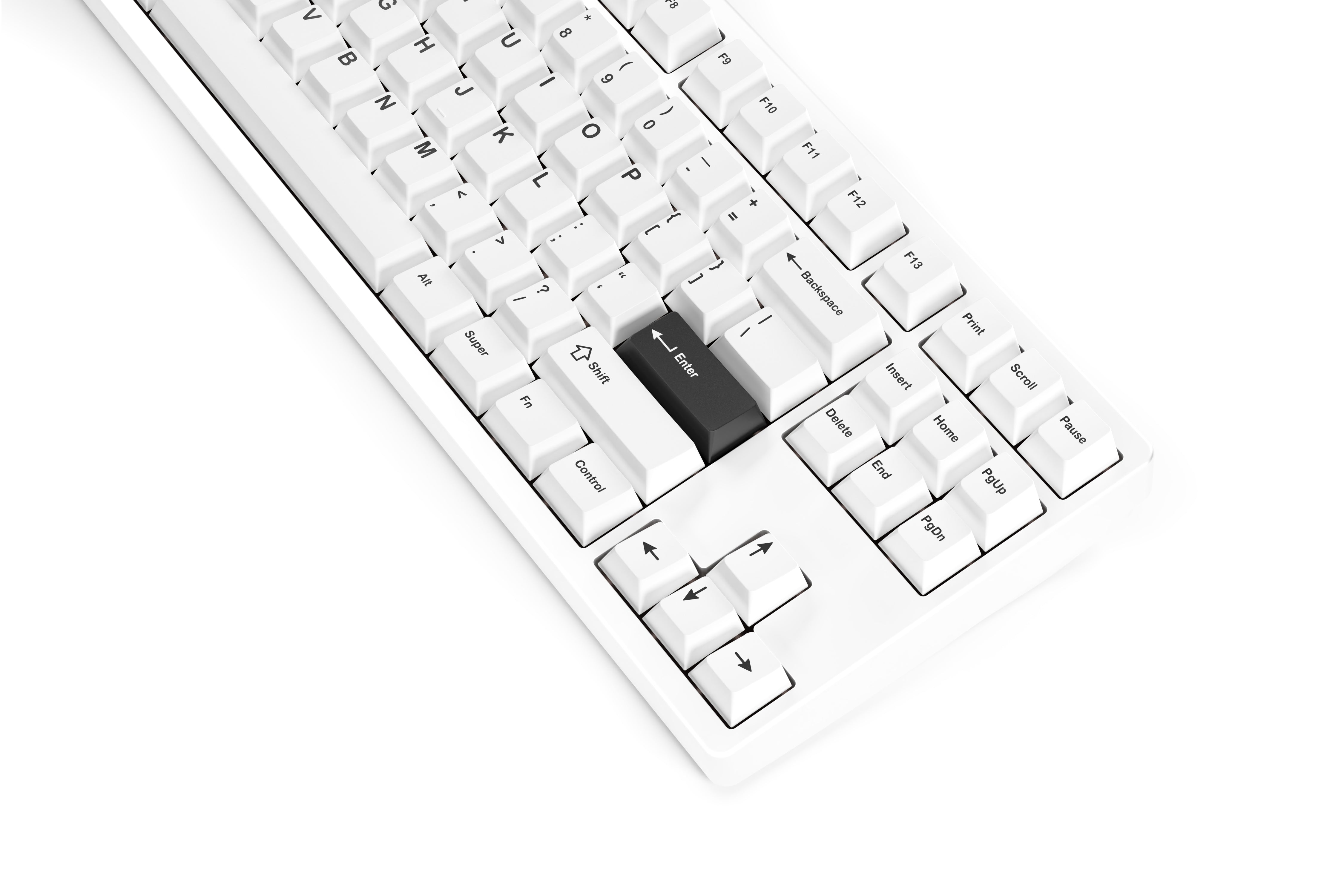 kfaPBT Black on White Keycaps - KeebsForAll