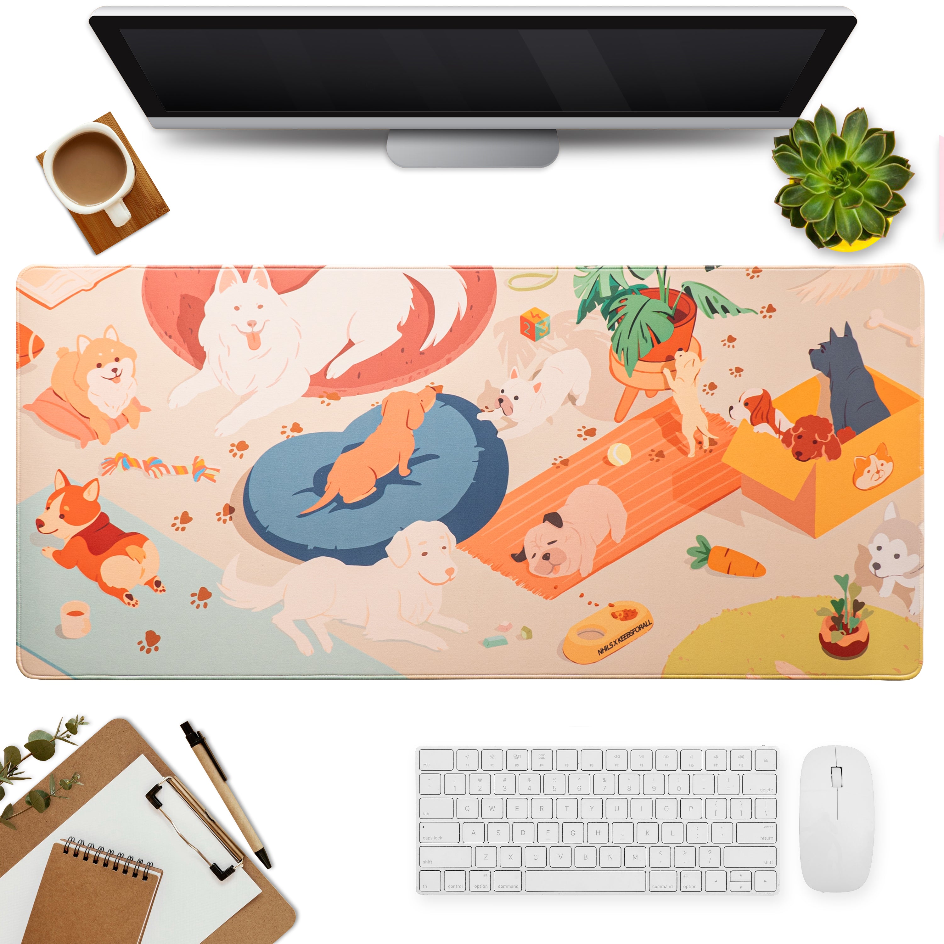 Doggie Wonderland Deskmat - KeebsForAll