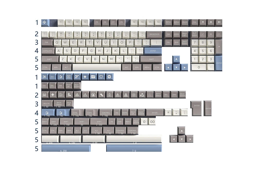 KBDFans OSA Profile Elegant Gray PBT Keycaps