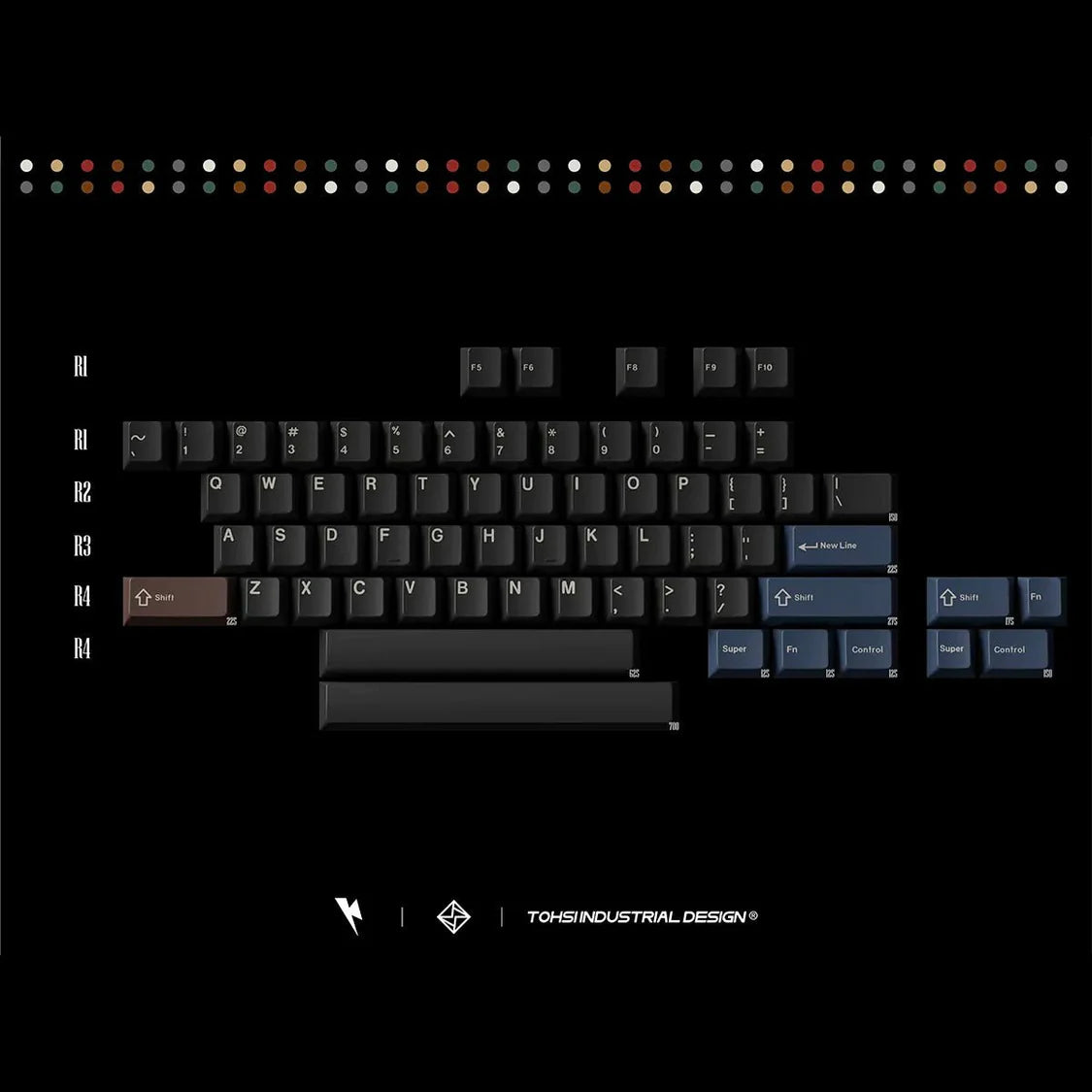 Keykobo Retro Mixed Lights R2 Keycap Set - KeebsForAll