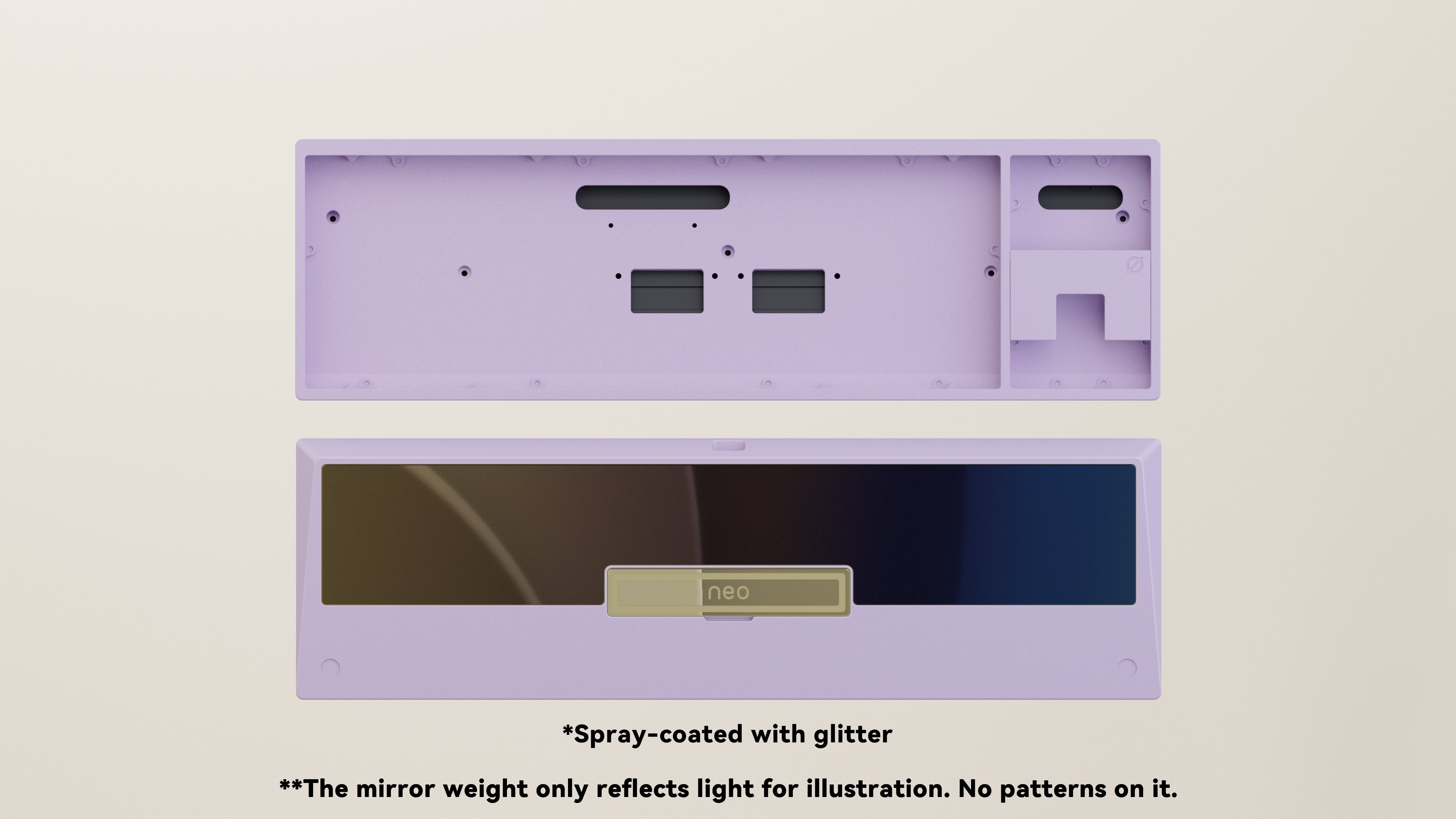 Spray-coated Lilac Mirror Dusk SS Weight PVD Golden Badge