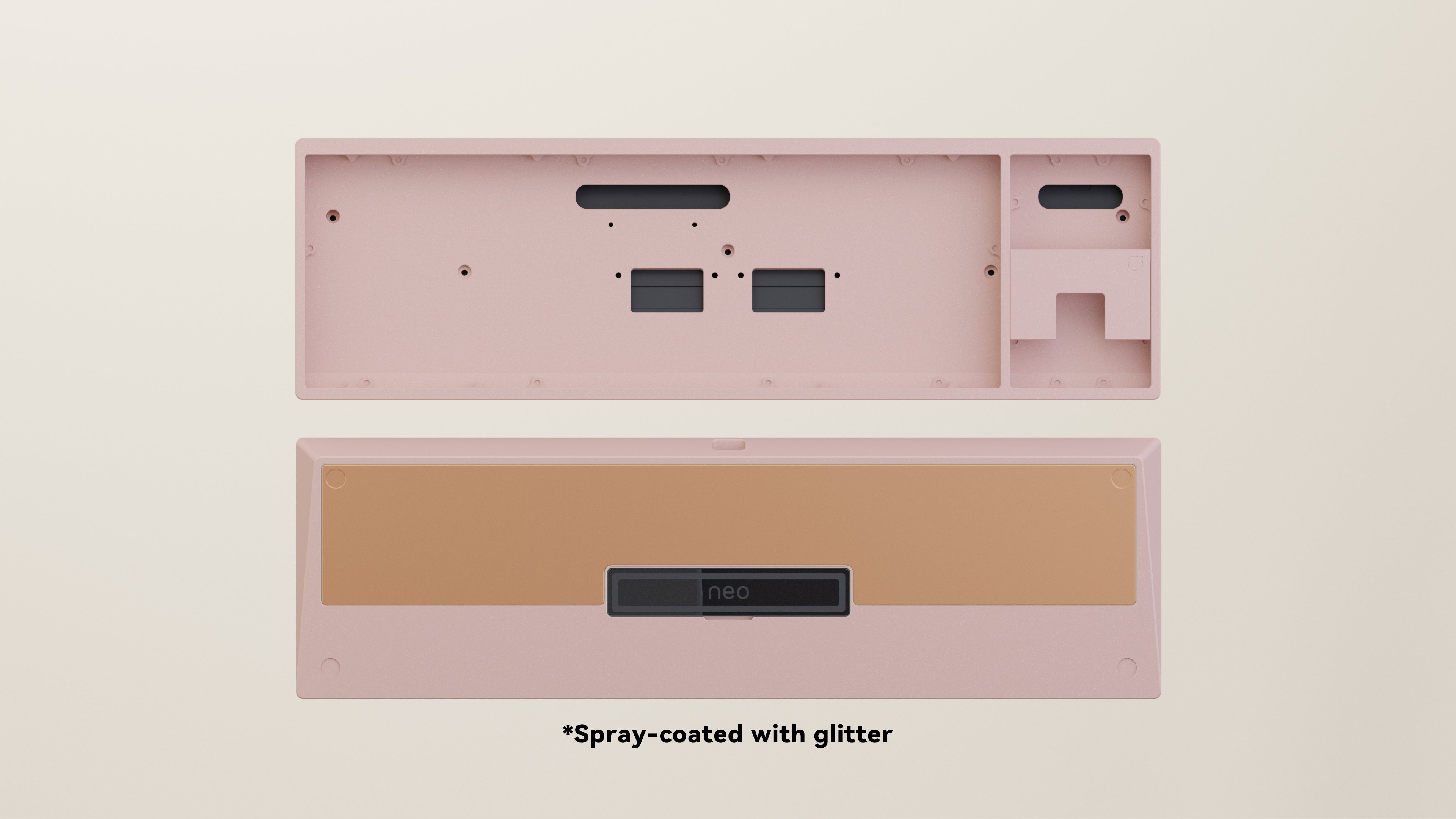 Spray-coated Pink Copper Weight PVD Black Badge