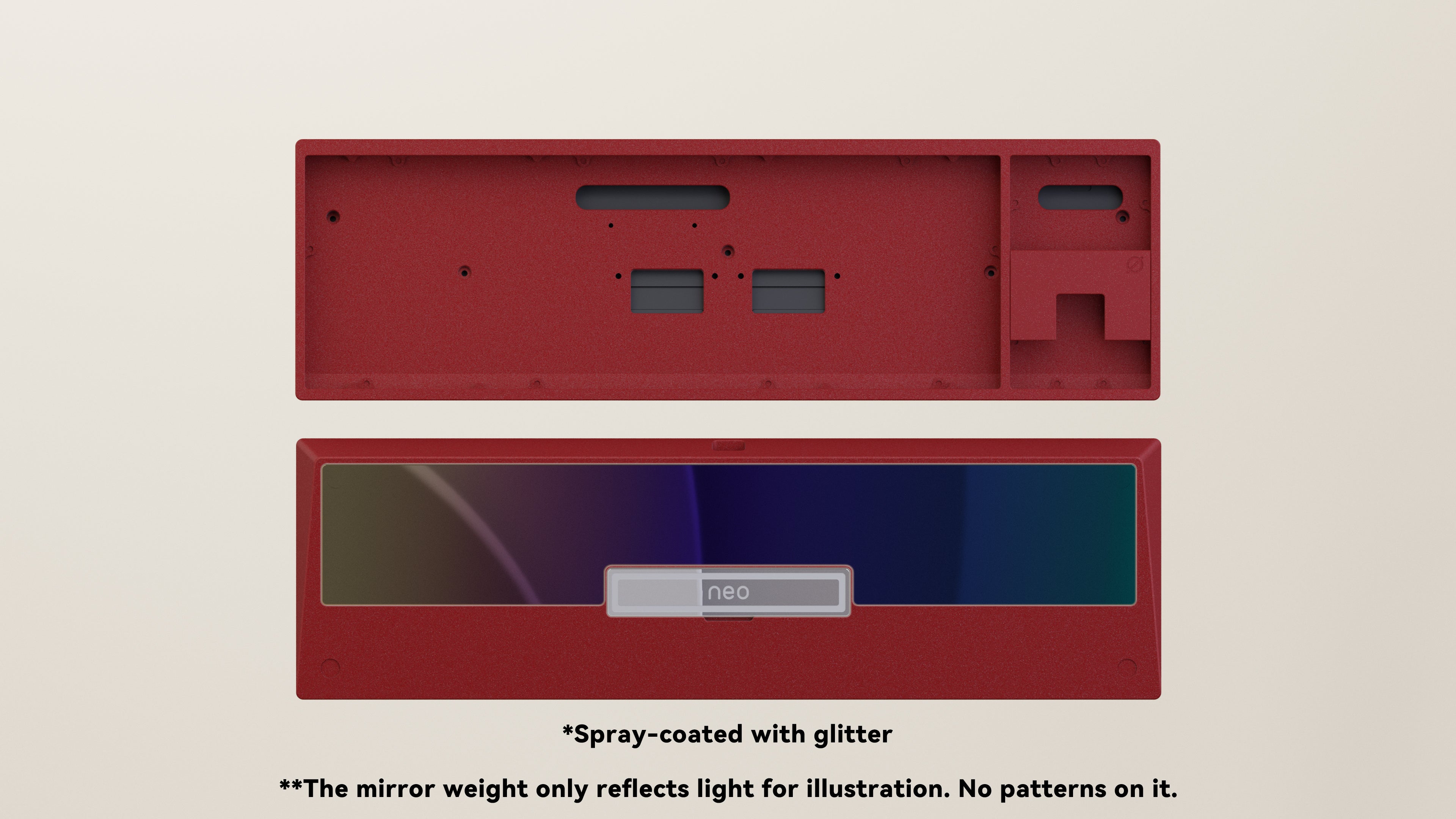 Spray-coated Red Mirror Chroma SS Weight PVD Silver Badge