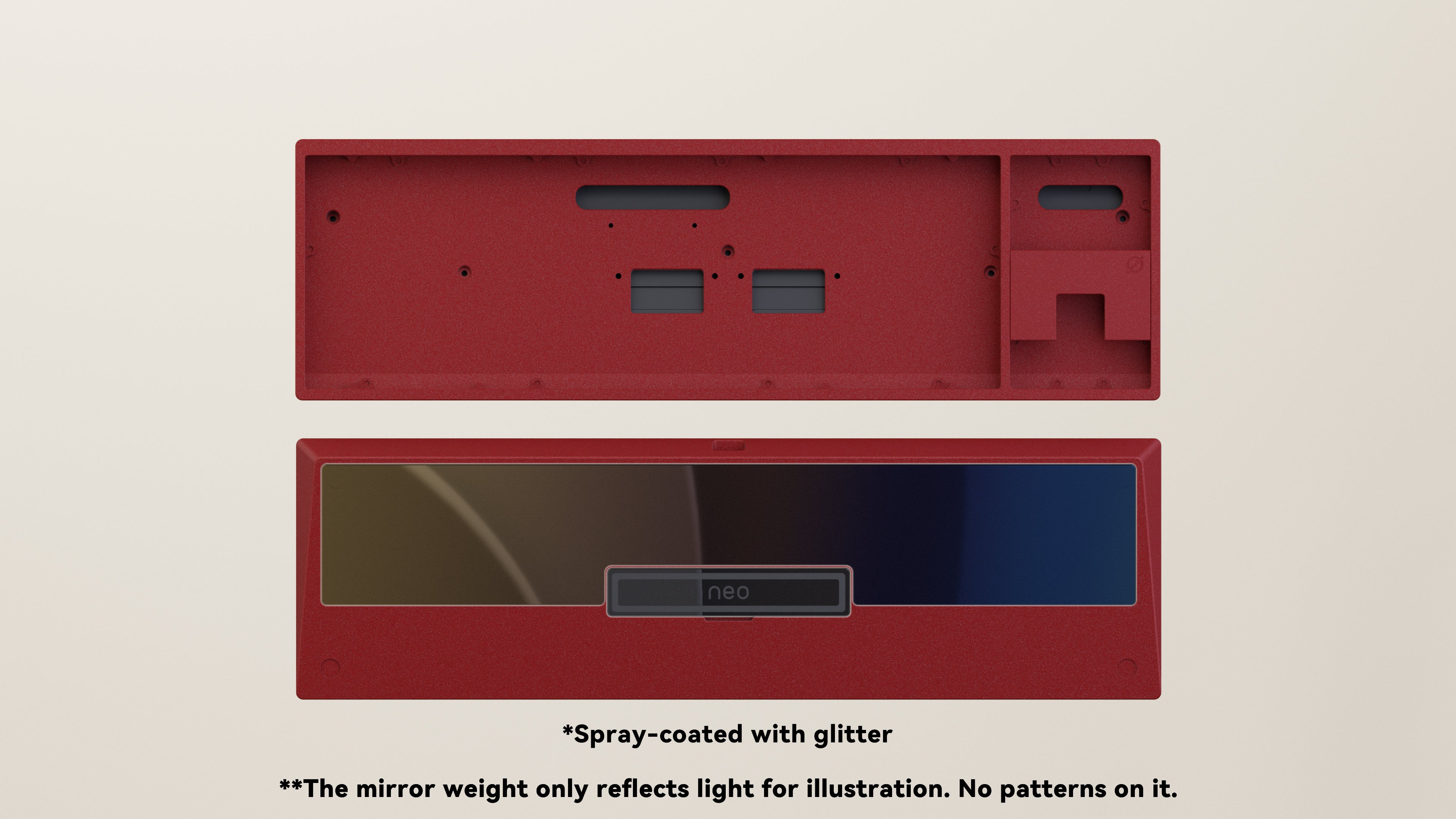 Spray-coated Red Mirror Dusk SS Weight PVD Black Badge