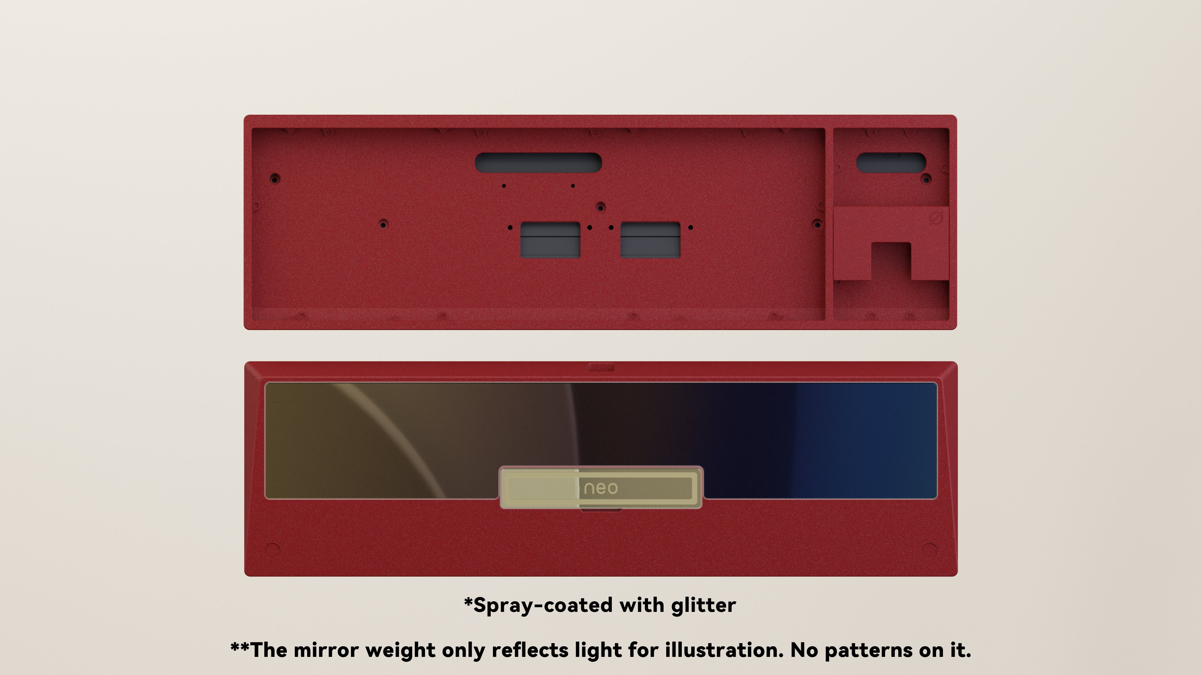 Spray-coated Red Mirror Dusk SS Weight PVD Golden Badge