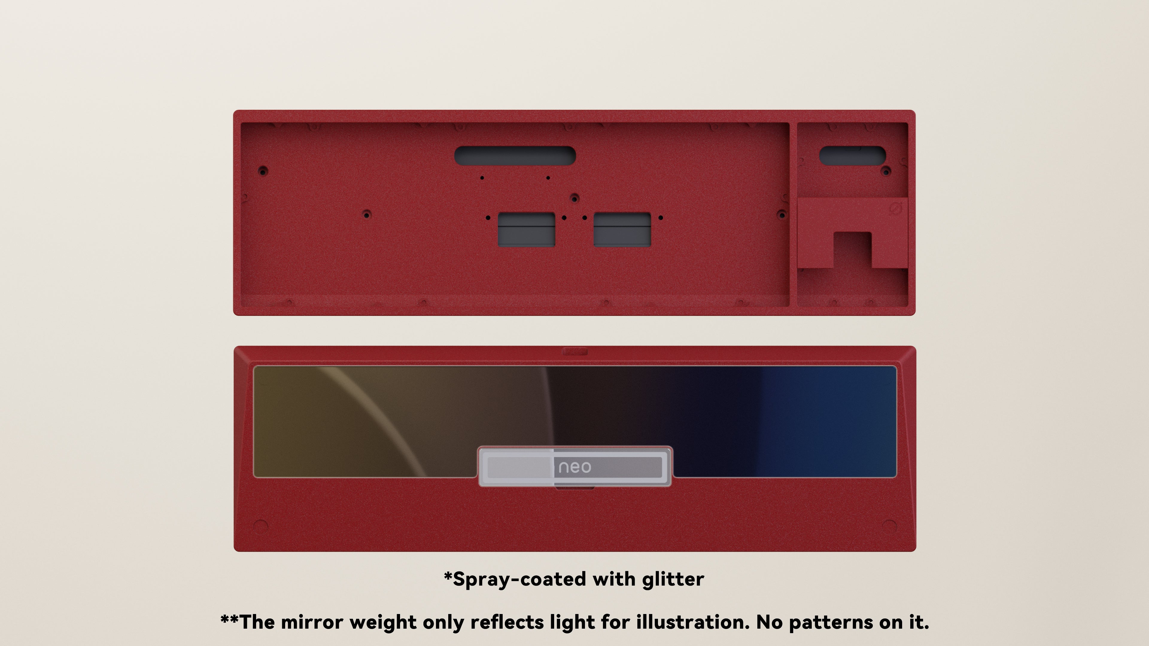 Spray-coated Red Mirror Dusk SS Weight PVD Silver Badge