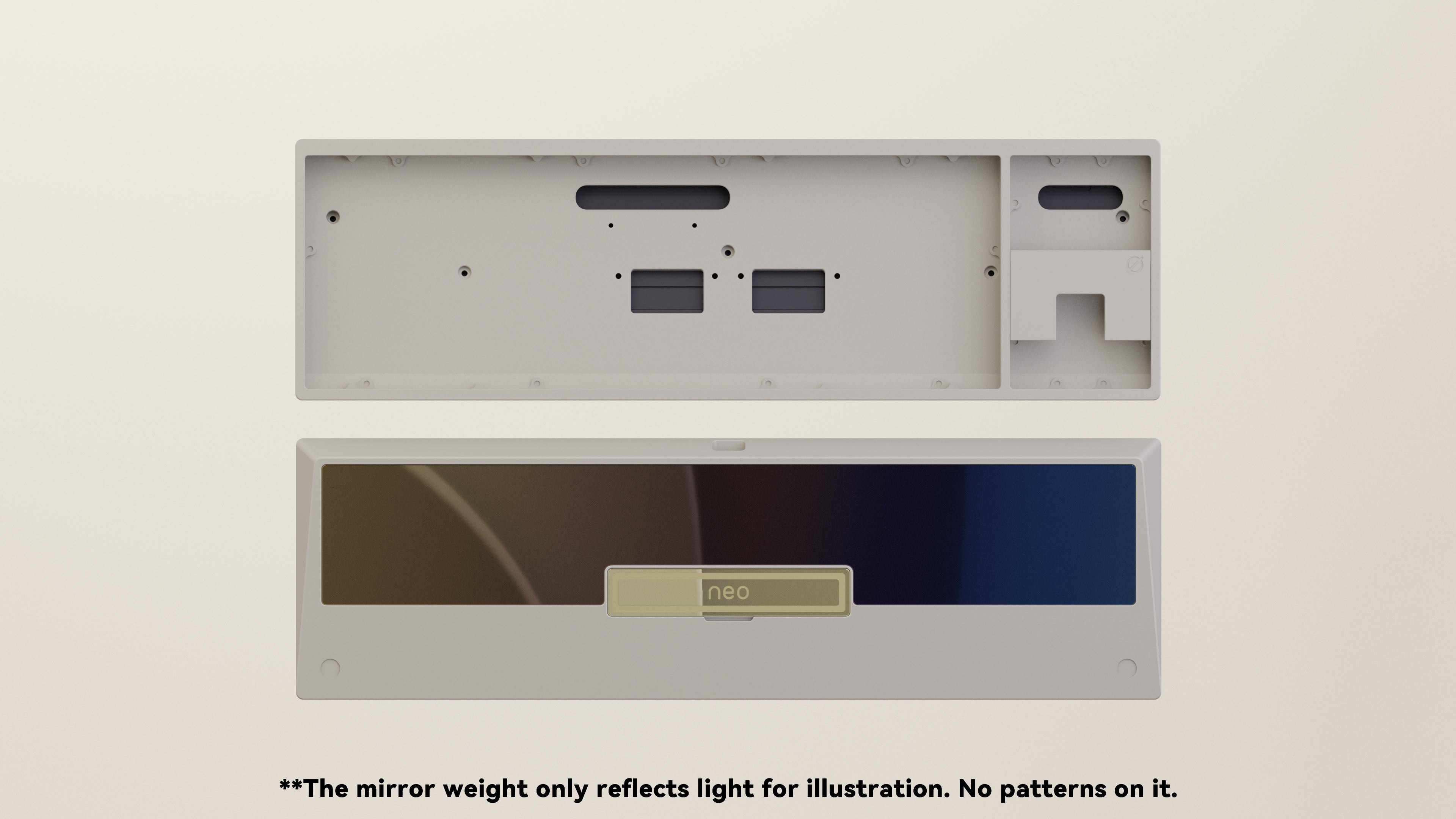 Spray-coated Retro White Mirror Dusk SS Weight PVD Golden Badge