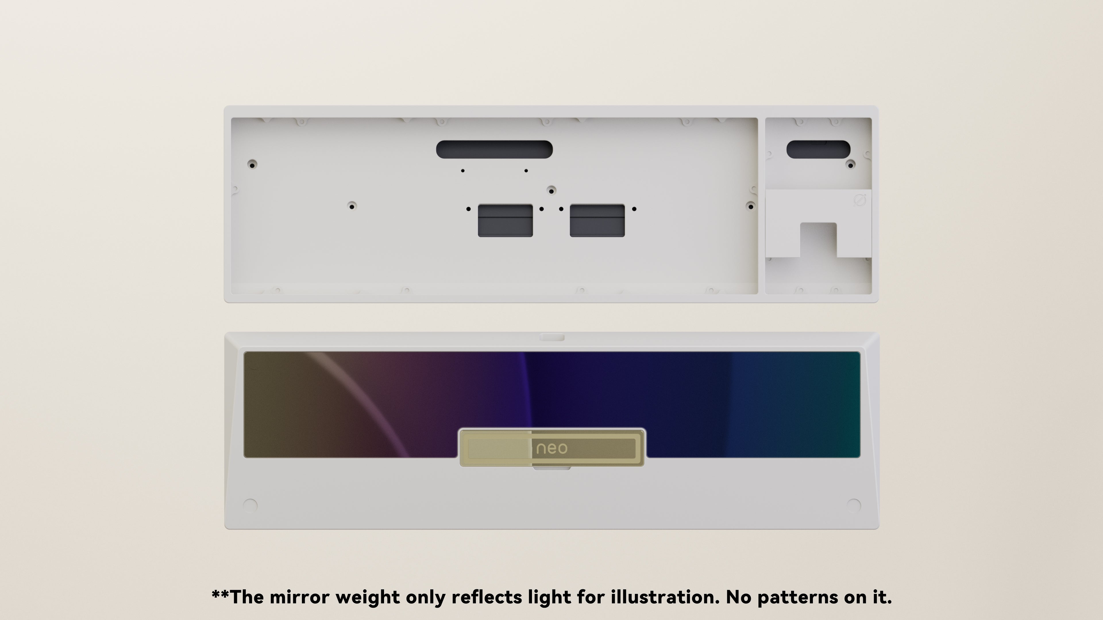 Spray-coated White Mirror Chroma SS Weight PVD Golden Badge