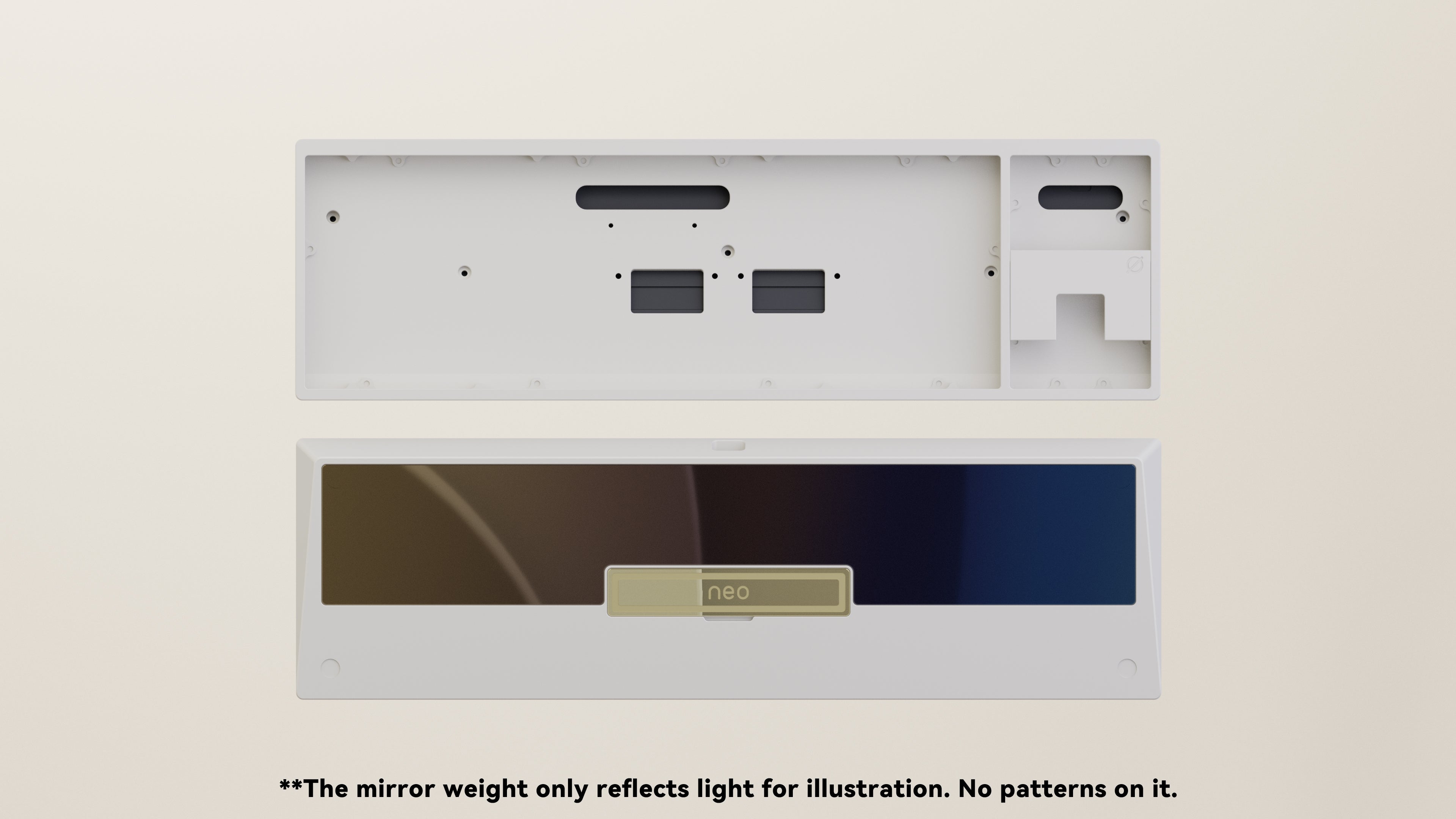 Spray-coated White Mirror Dusk SS Weight PVD Golden Badge