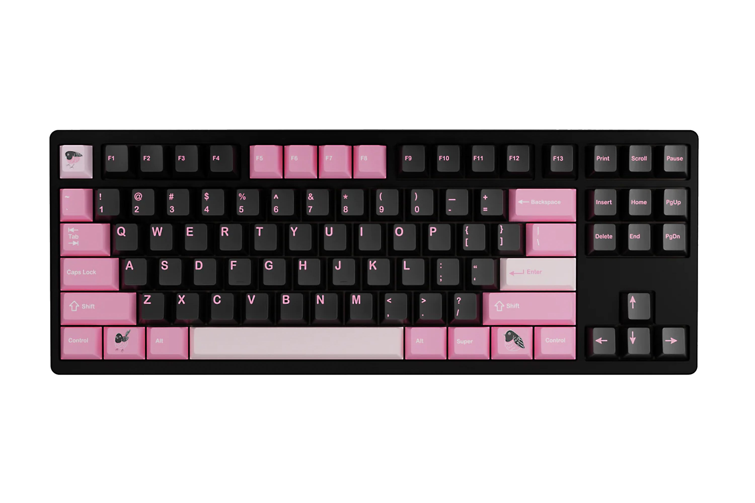 kfaPBT Pink Robin Keycaps - KeebsForAll