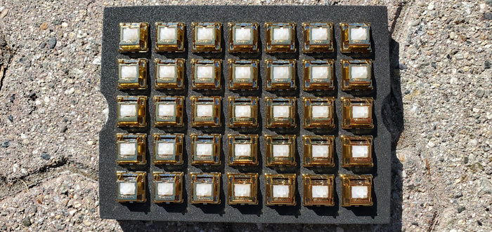 Tecsee Metal Coated Switches (Golden Housing with Clear Stem) 5pin