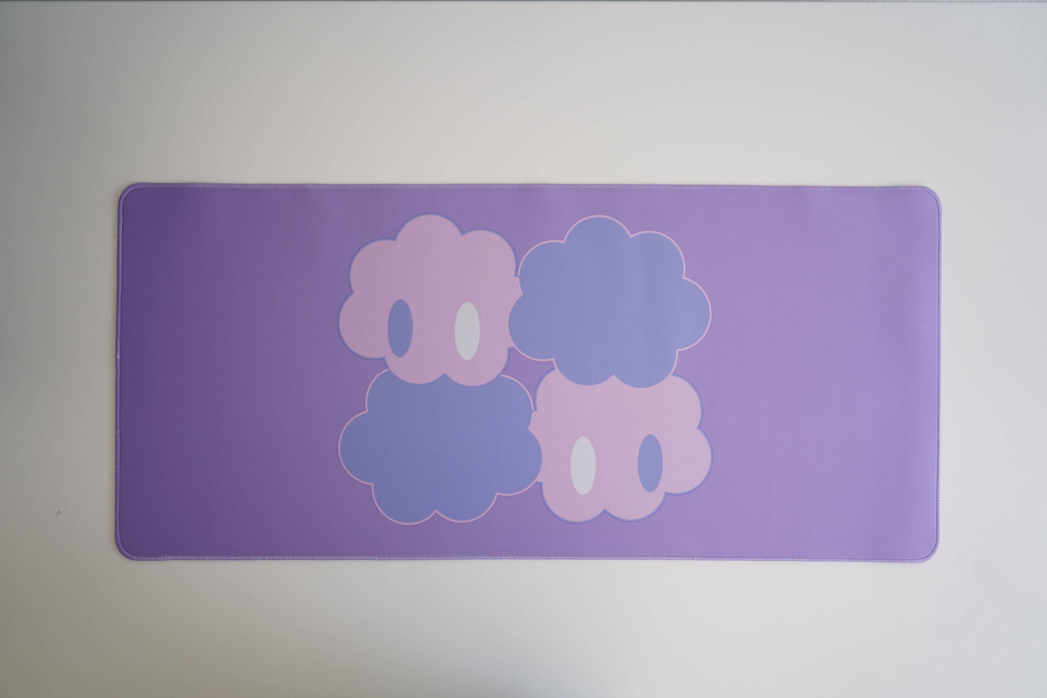 Violet Clouds Deskmat Front View