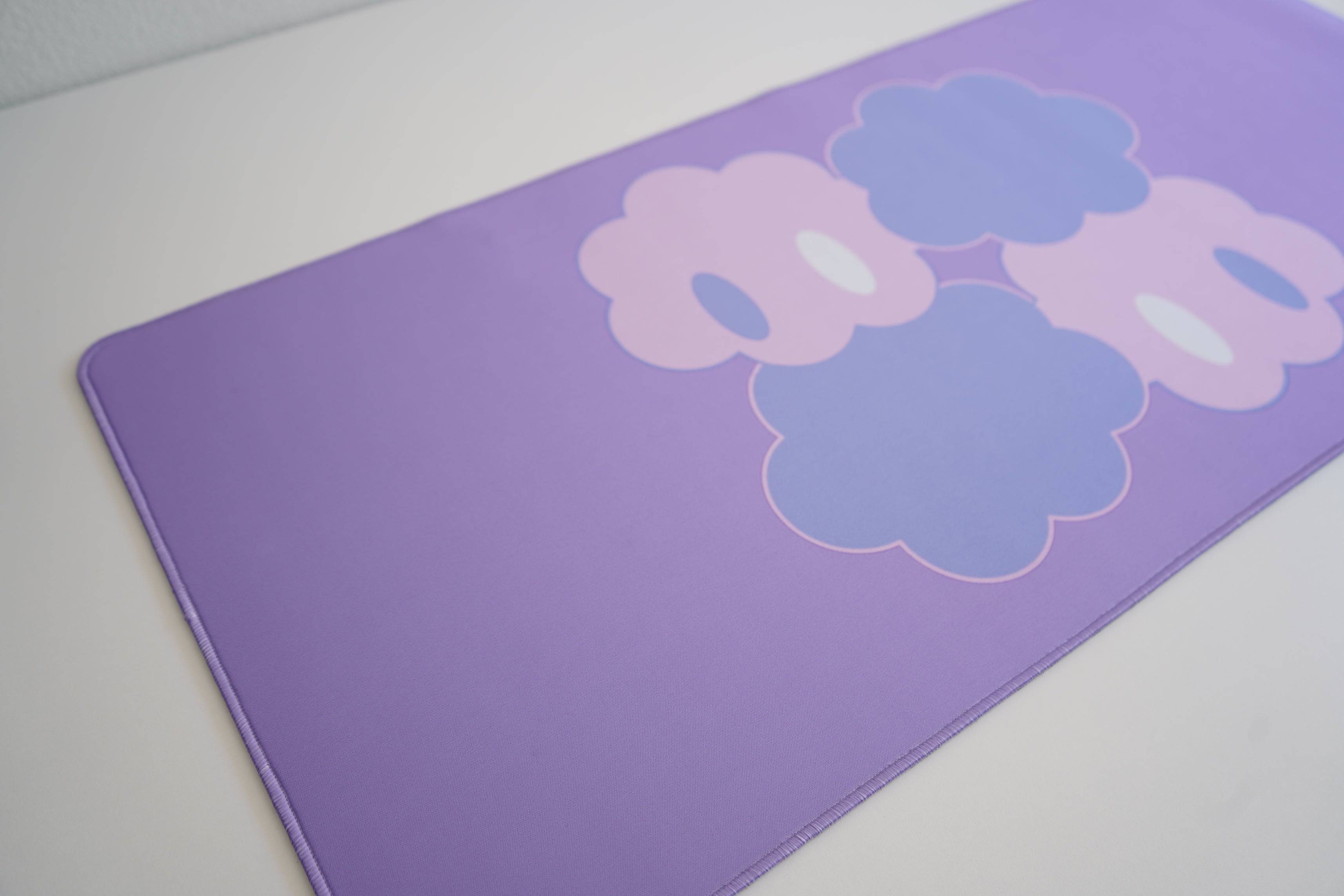 Violet Clouds Deskmat left side view