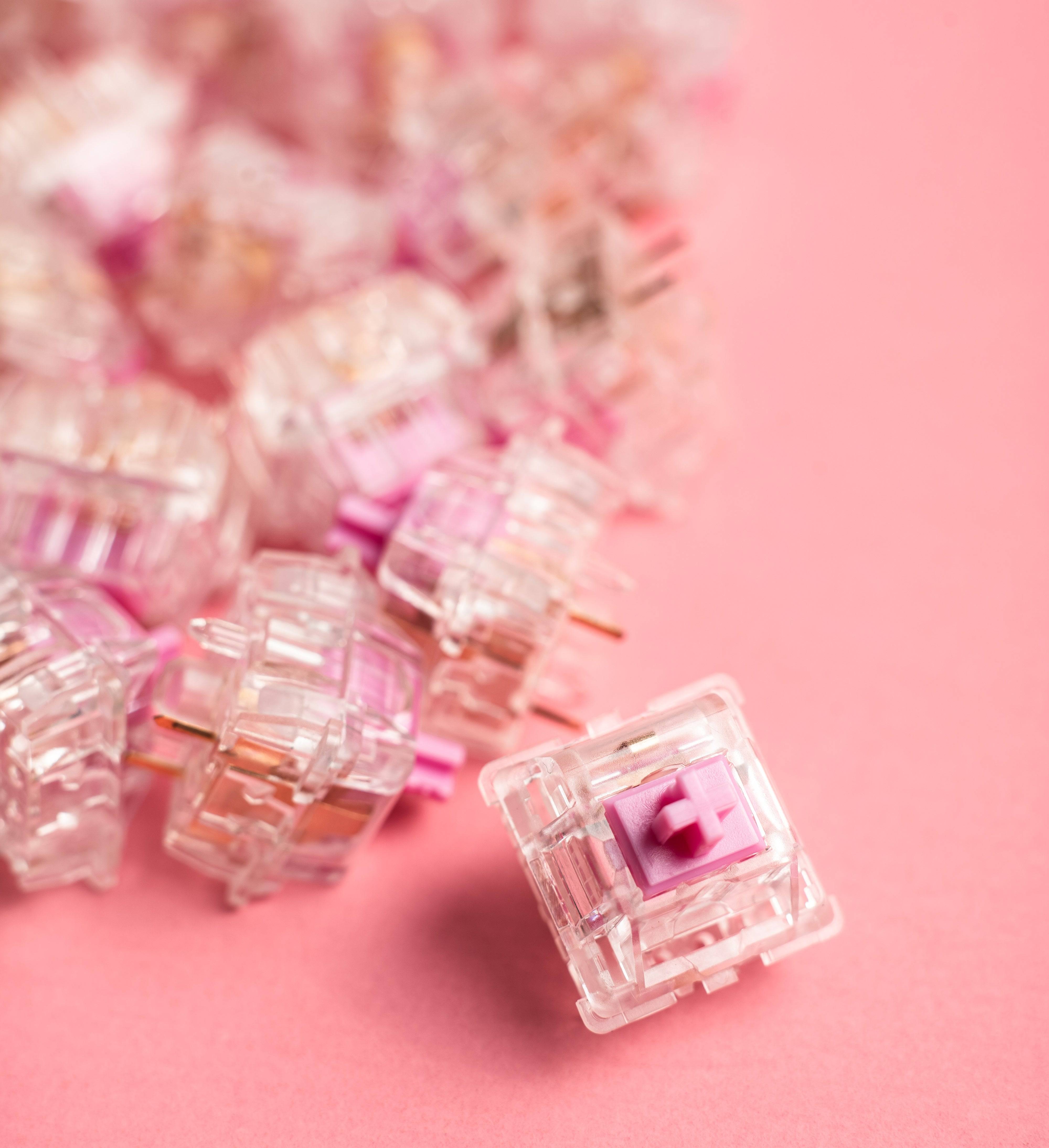 Durock L3 Pink switches front view
