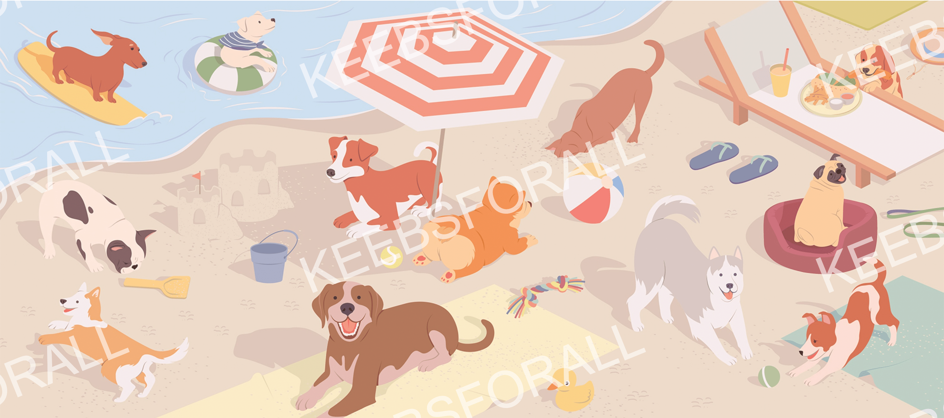 Good Boys Beach Deskmat - KeebsForAll