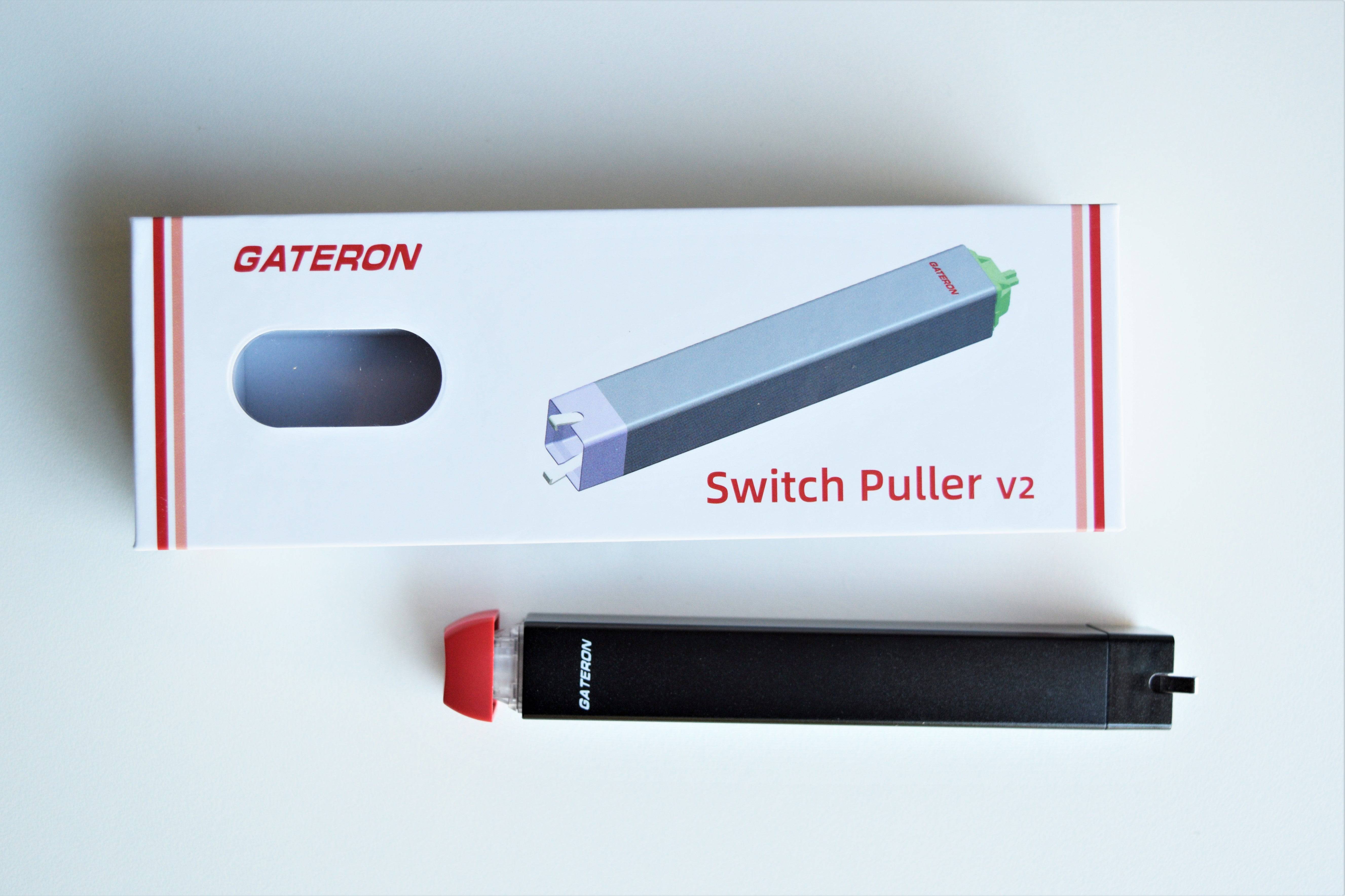 A single Gateron aluminum switch puller for pulling hot-swap mechanical keyboard switches.