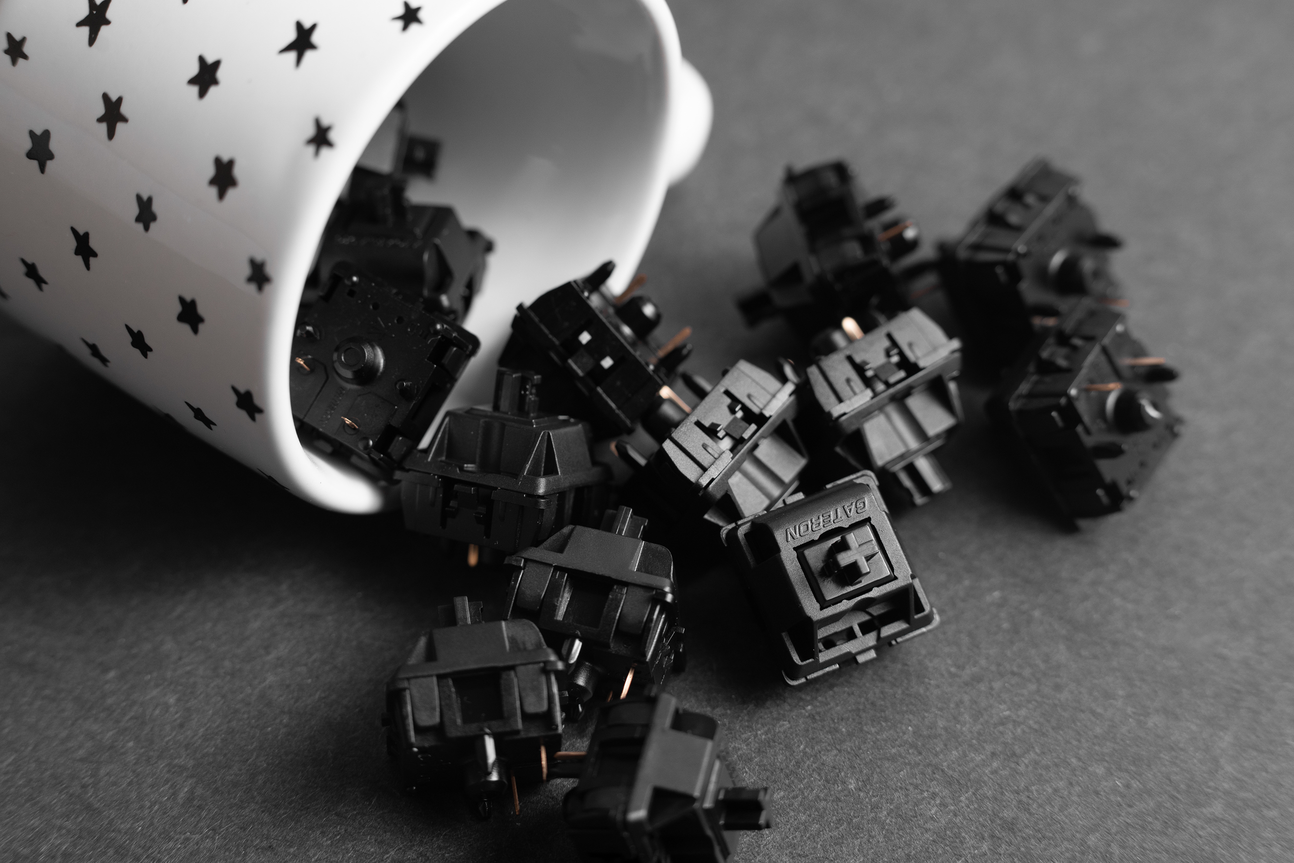 Close up of Gateron Oil King Linear Switches