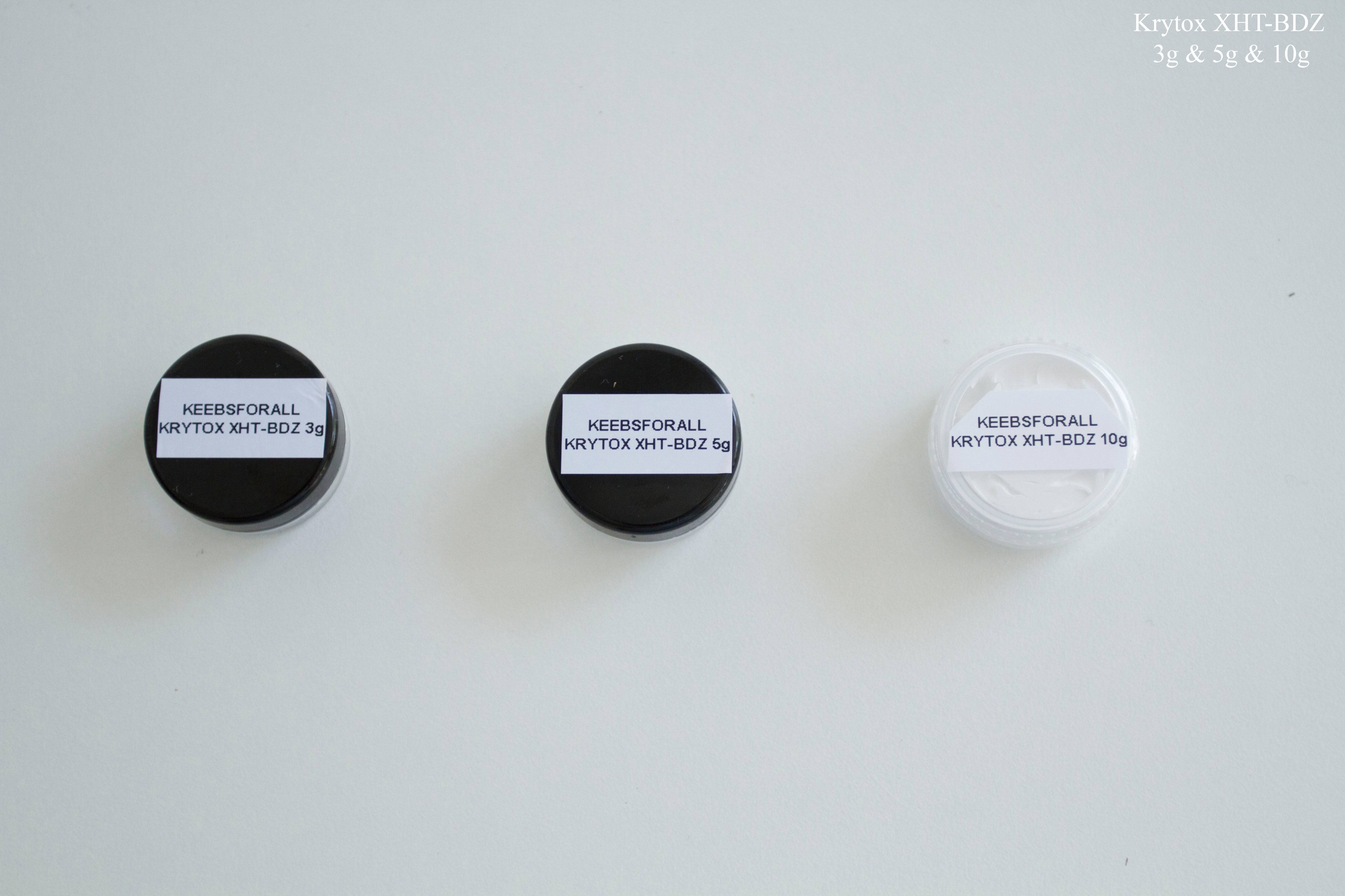 Krytox XHT-BDZ 3g, 5g, and 10g. Very thick grease to help get rid of the stabilizer's rattle.