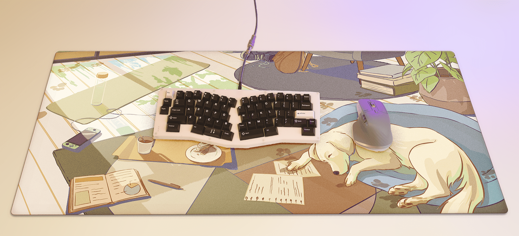 Lazy Afternoon Desk Mat - KeebsForAll