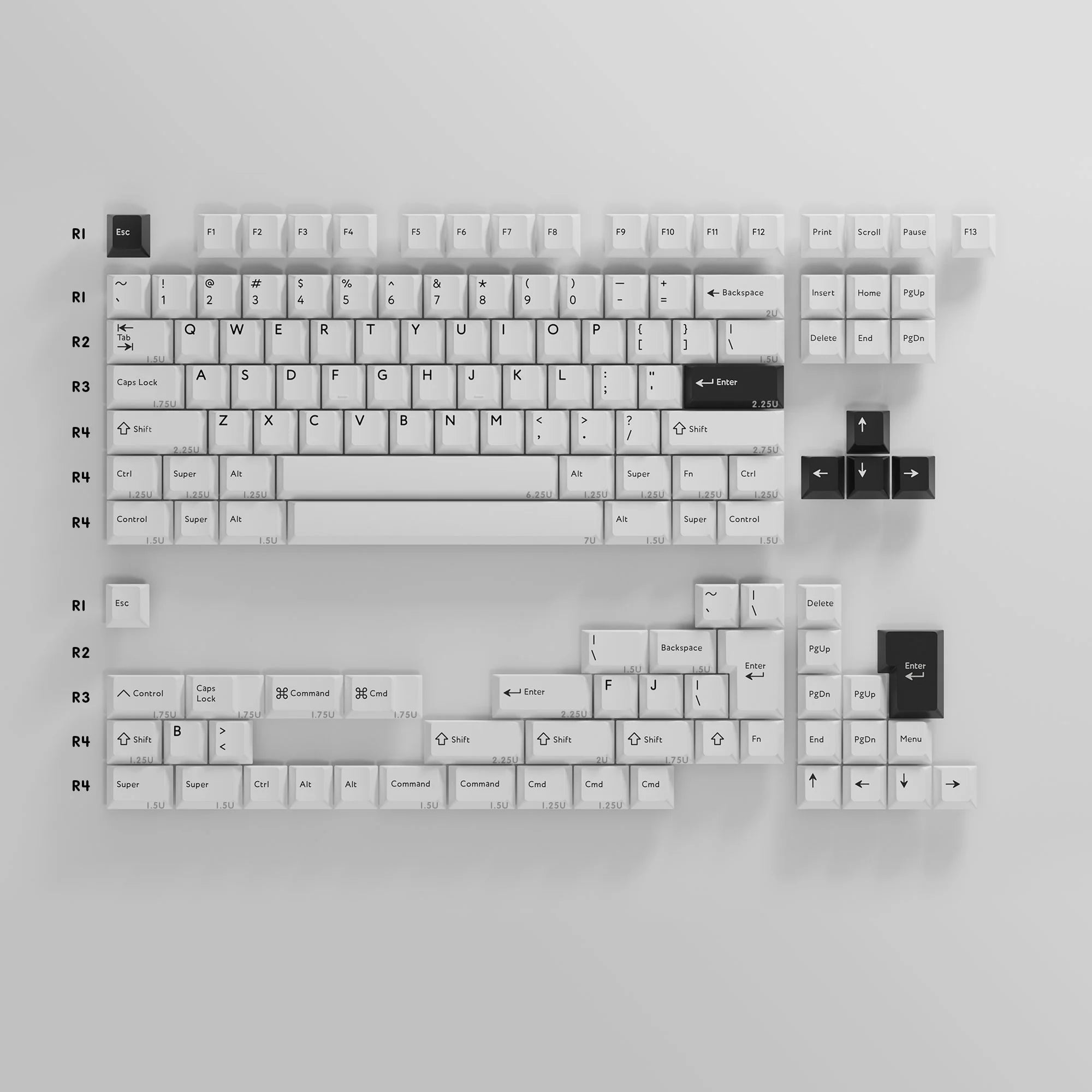 PBTfans BOW Keycap Set Doubleshot PBT - KeebsForAll