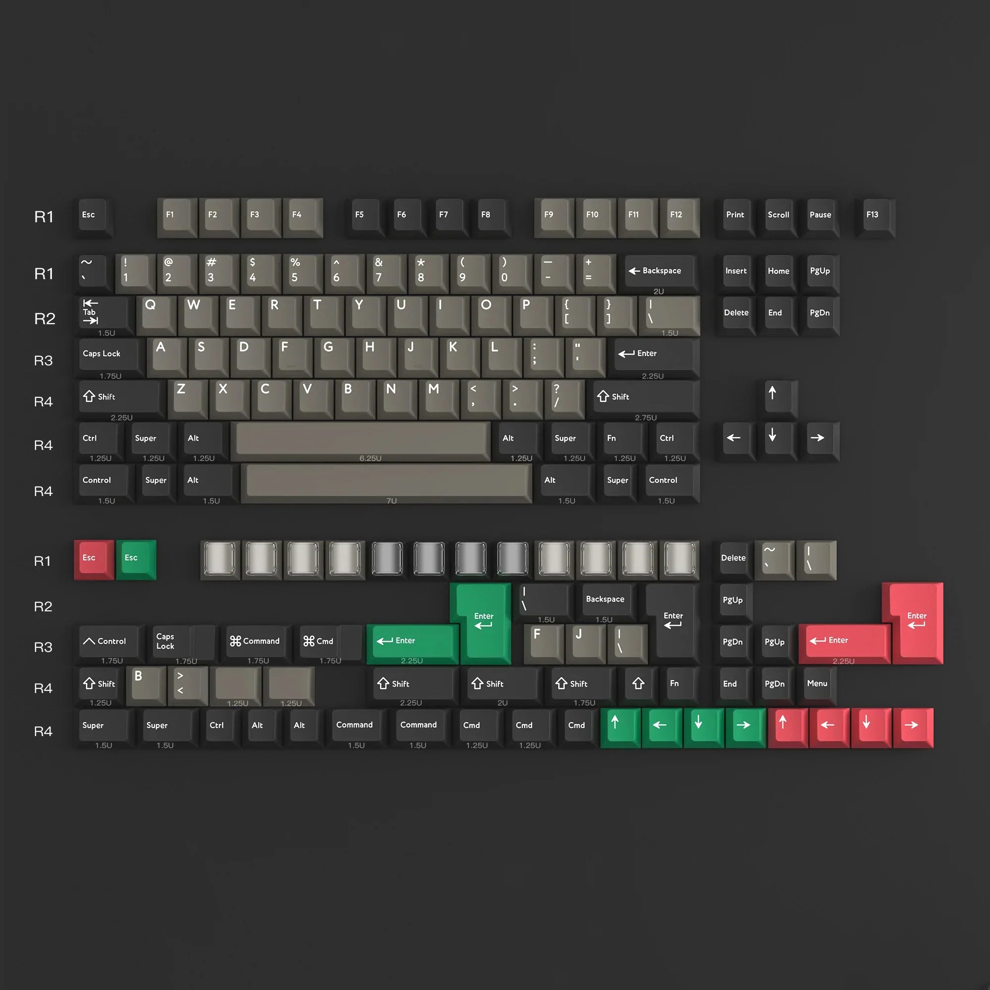 PBTfans Dolch Keycap Set Doubleshot PBT