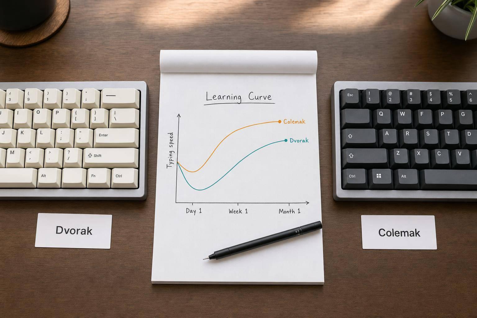 Dvorak and Colemak: Learning Curve Explained