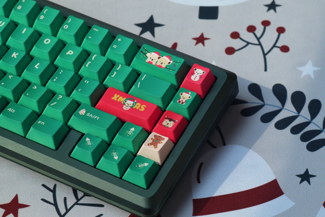 ALOHAKB X-Mas Teddy Bear Cherry Profile Keycaps