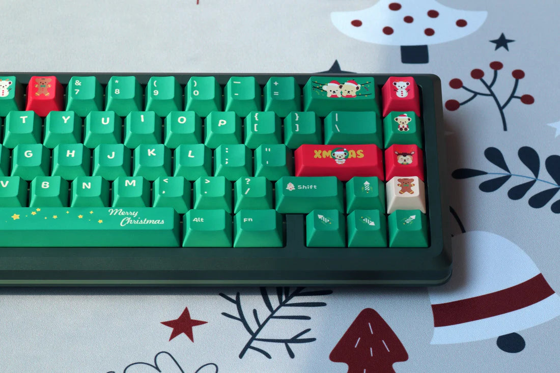 ALOHAKB X-Mas Teddy Bear Cherry Profile Keycaps