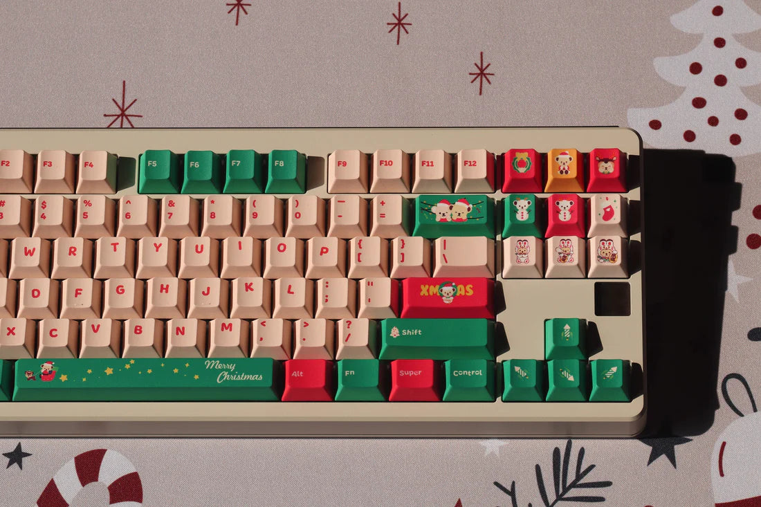 ALOHAKB X-Mas Teddy Bear Cherry Profile Keycaps