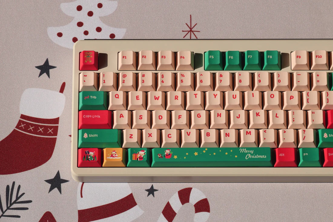 ALOHAKB X-Mas Teddy Bear Cherry Profile Keycaps