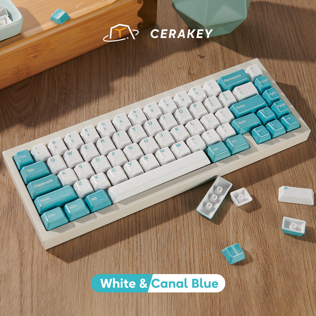 Cerakey V2 キーキャップセットWhite×canal Blue