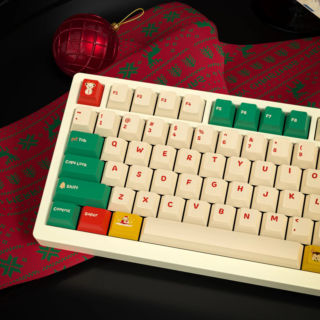 ALOHAKB X-Mas Teddy Bear Cherry Profile Keycaps