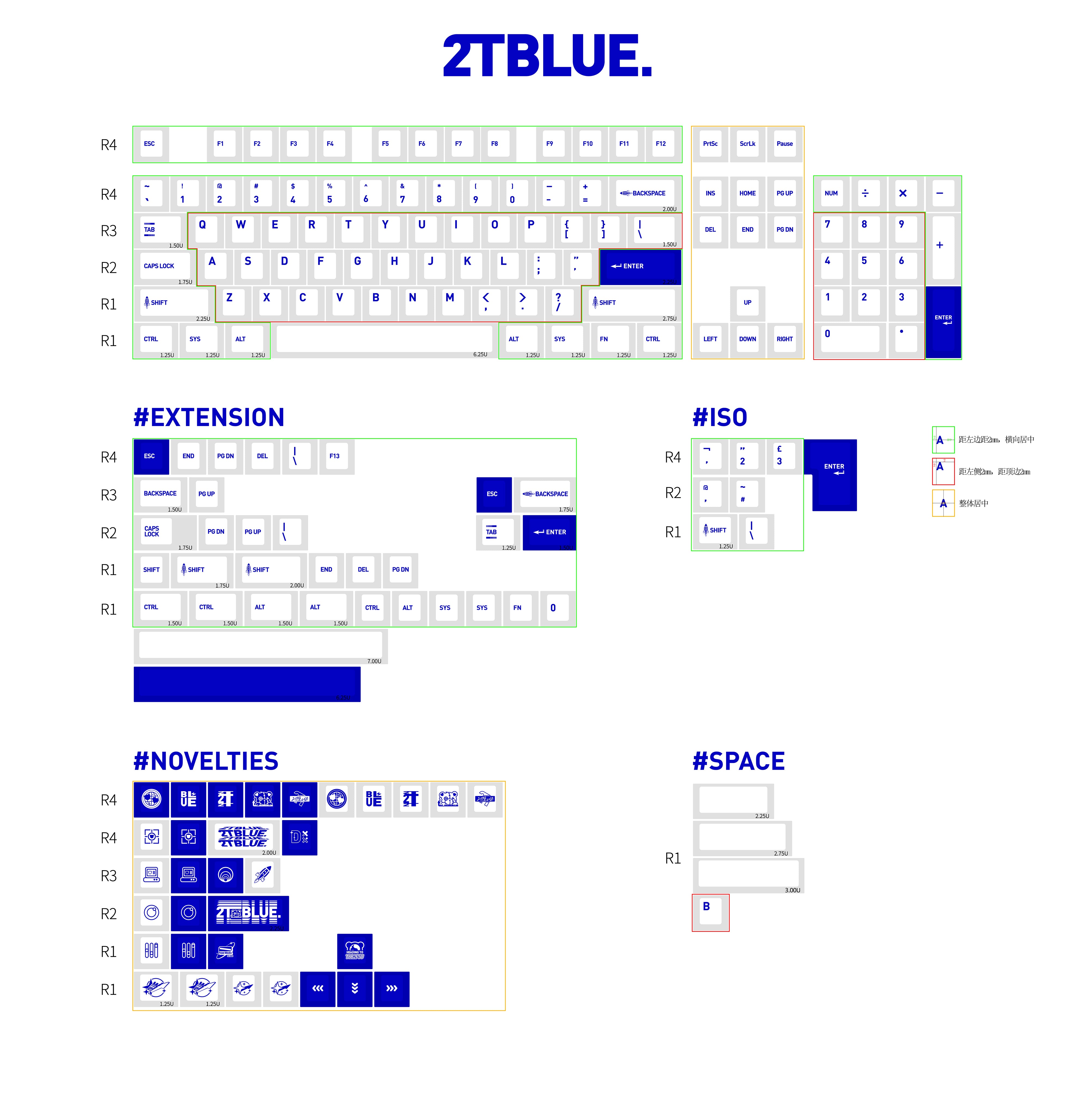 [Pre-Order] KKB 2TBLUE Keycap Set - KeebsForAll