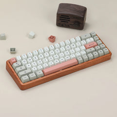 Detailed view of KBDFans KBD68 Wood Mechanical Keyboard