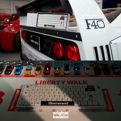 OK-1 Keyboard detail shot with Liberty Walk Ferrari F40 and diecast collection