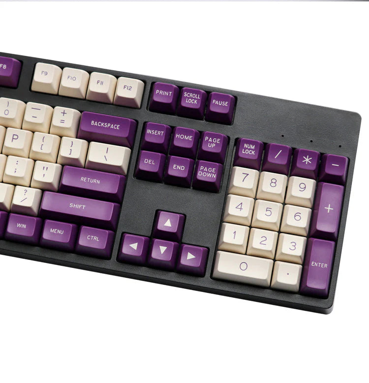 MAXKEY Purple & White SA Profile Keycaps