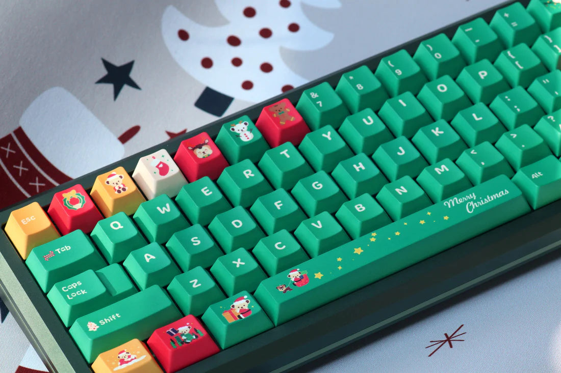 ALOHAKB X-Mas Teddy Bear Cherry Profile Keycaps