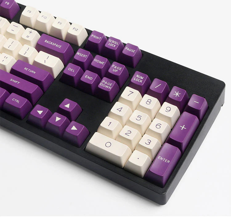 MAXKEY Purple & White SA Profile Keycaps