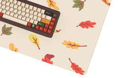 Close up of KFA Autumn Leaves Deskmat