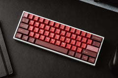 Close up of kfaPBT Cardinal Keycaps