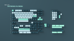Detailed view of WS Entwined Flowers Keycap Set for Mechanical Keyboards
