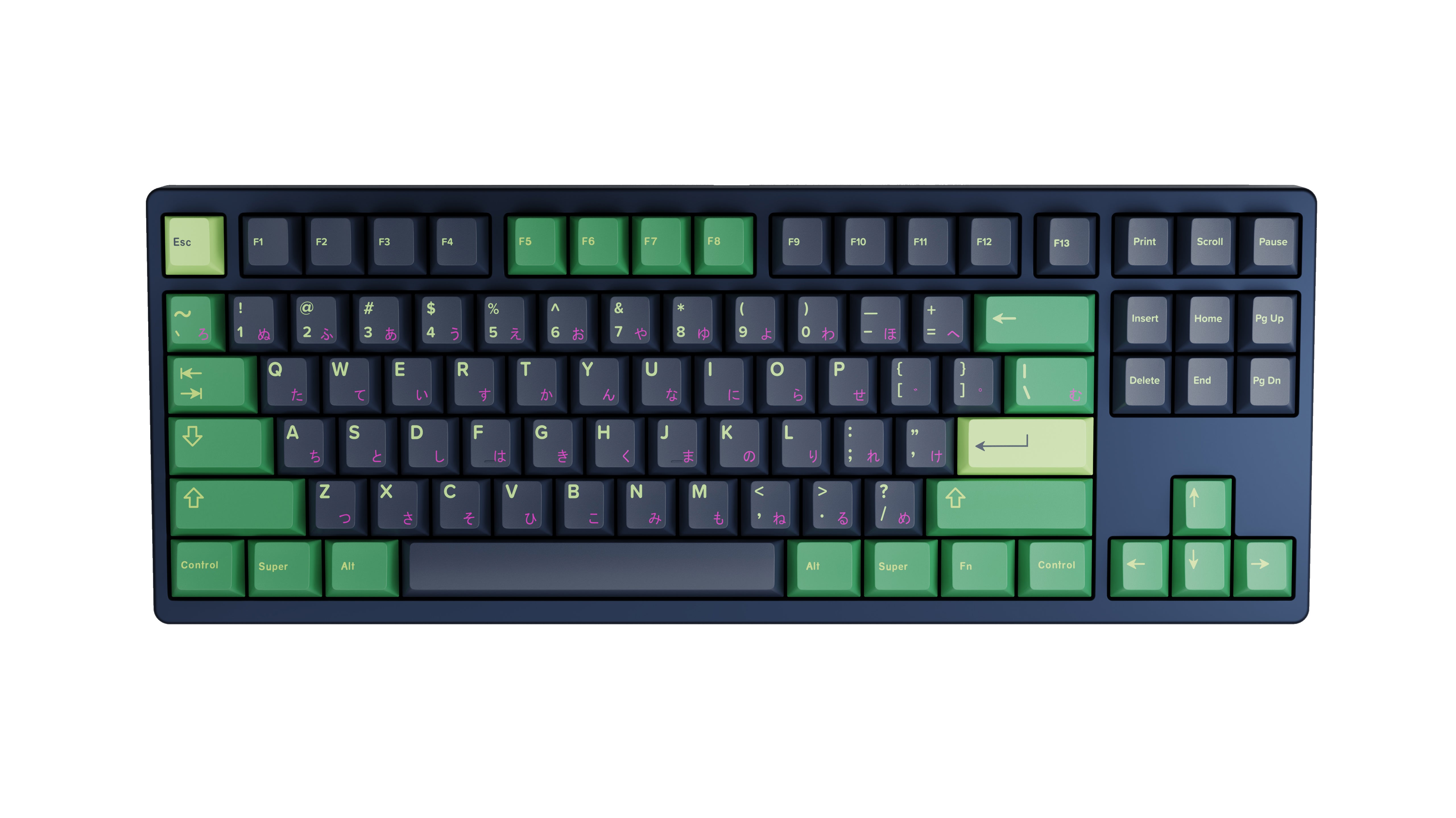 kfaPBT Forest Watcher keycaps navy and green mechanical keyboards