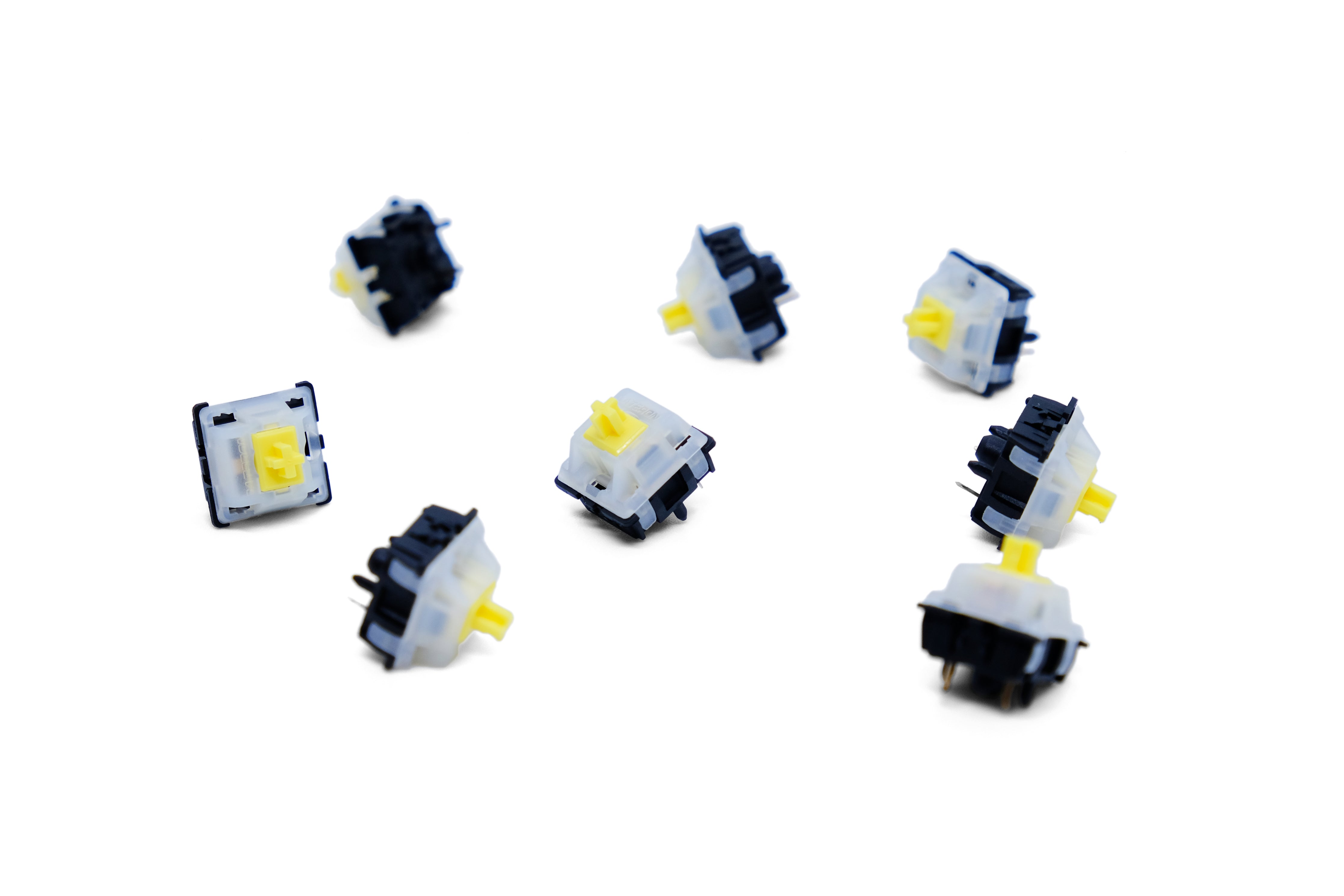 Group of Gateron Milky Yellow with Black Housing Linear Switches