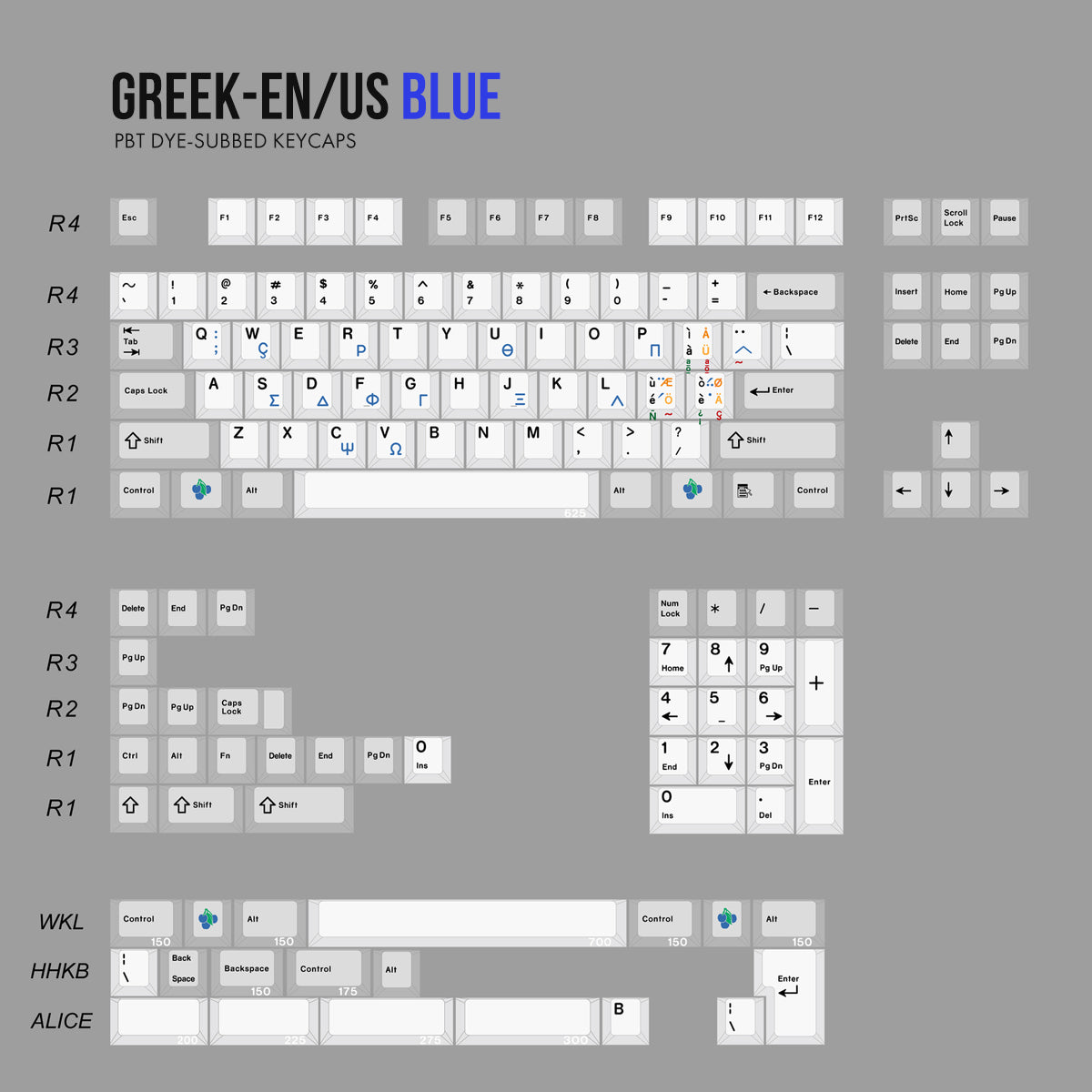 [Pre-Order] JC Studio Greek Blue Keycap Set Dye-Sub PBT