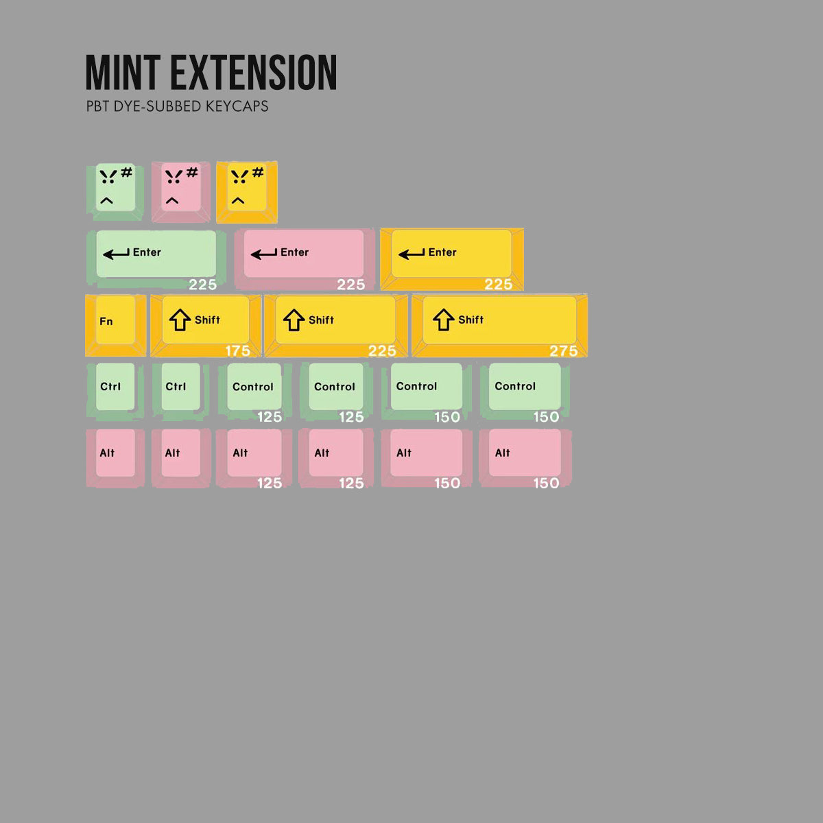 JC Studio Mint Extension Kit Dye-Sub PBT - KeebsForAll
