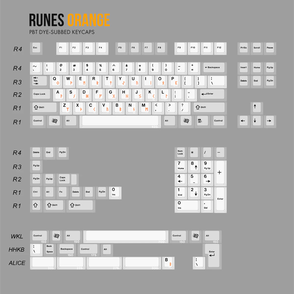 JC Studio Runes Keycap Set Dye-Sub PBT - Alternate Angle