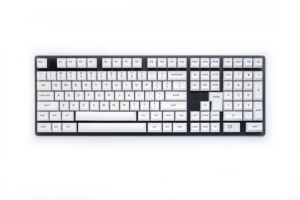 KAT Alpha Keycap Set Dye-Sub PBT for Mechanical Keyboards - The KAT Alpha Keycap Set offers a timeless black-on-white de